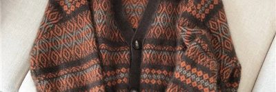 Diamond check jacquard vintage sweater (7)