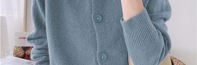 Pure color gentle short round neck sweater (4)