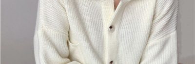 Retro solid color long sleeved knitted cardigan (5)