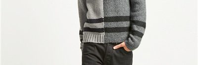 Soft stripe hybrid split jumper mohair sweater (4)