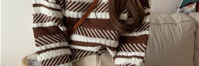 Striped lazy retro pullover wholesale (4)