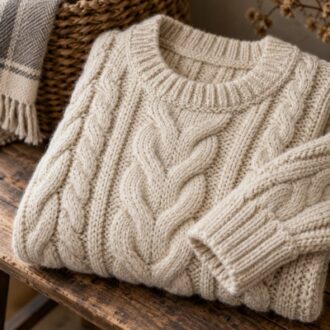 Chunky cable knit sweater for OEM private label and wholesale orders