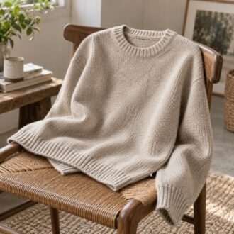 Crew neck knitted sweater for OEM private label and wholesale sourcing
